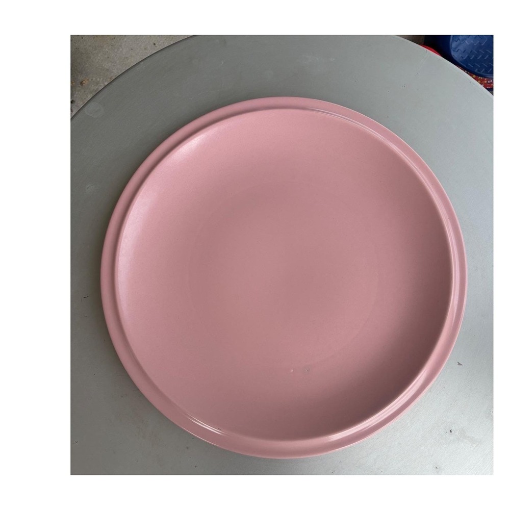 Ultra California Vernon Kilns Round Pink Ceramic Serving Platter 14"Raised Rim‎